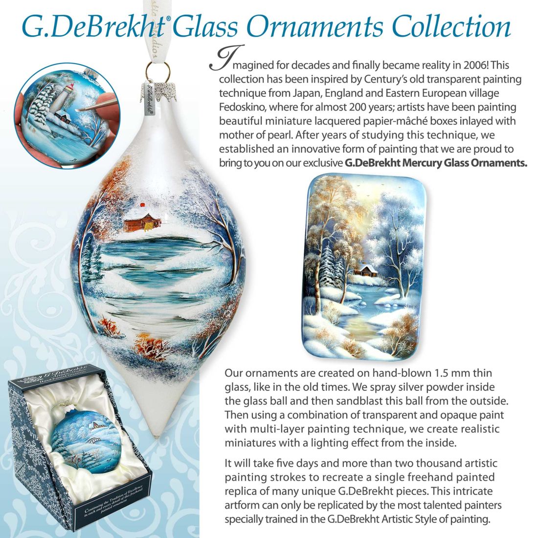 Three Angels Glass Ornament Limited Edition by Strelkina @ G. DeBrekht - Nativity Holiday Decor - 738-083-ST