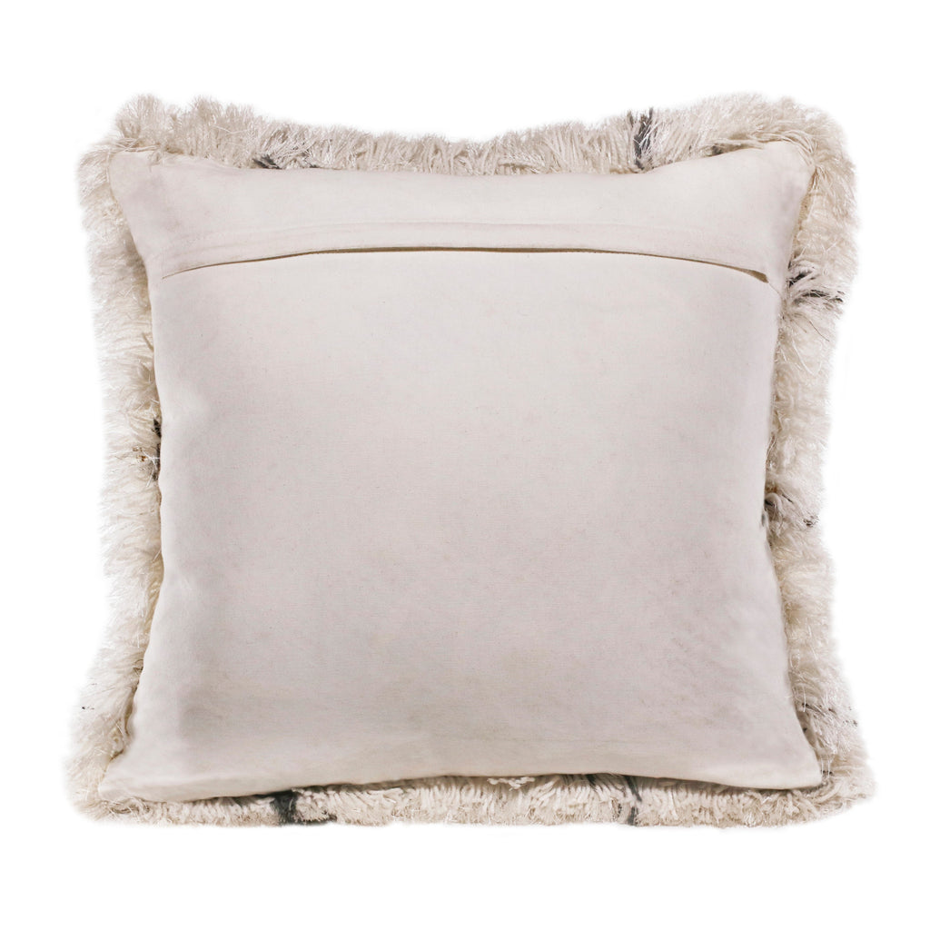 20" Black And White Fabric Geometric Throw Pillow