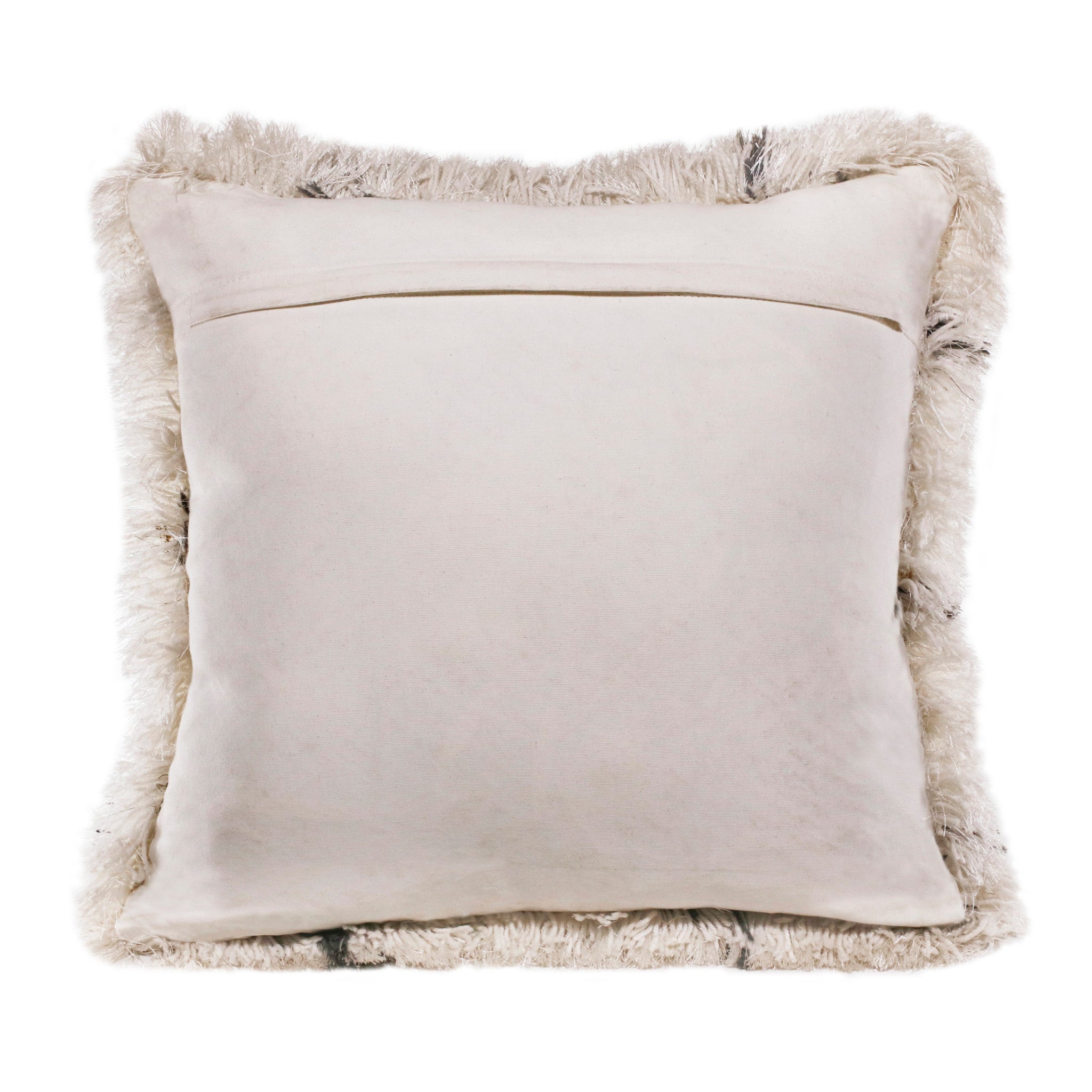 20" Black And White Fabric Geometric Throw Pillow