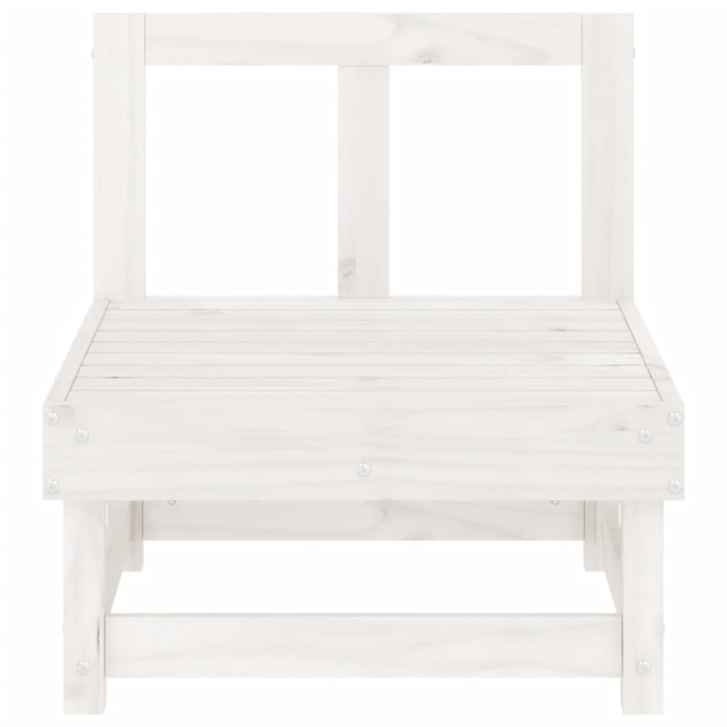 vidaXL Patio Middle Sofa White Solid Wood Pine