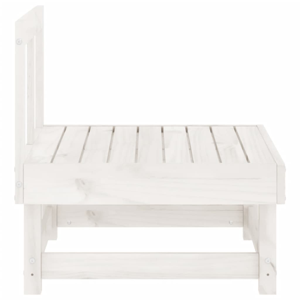 vidaXL Patio Middle Sofa White Solid Wood Pine
