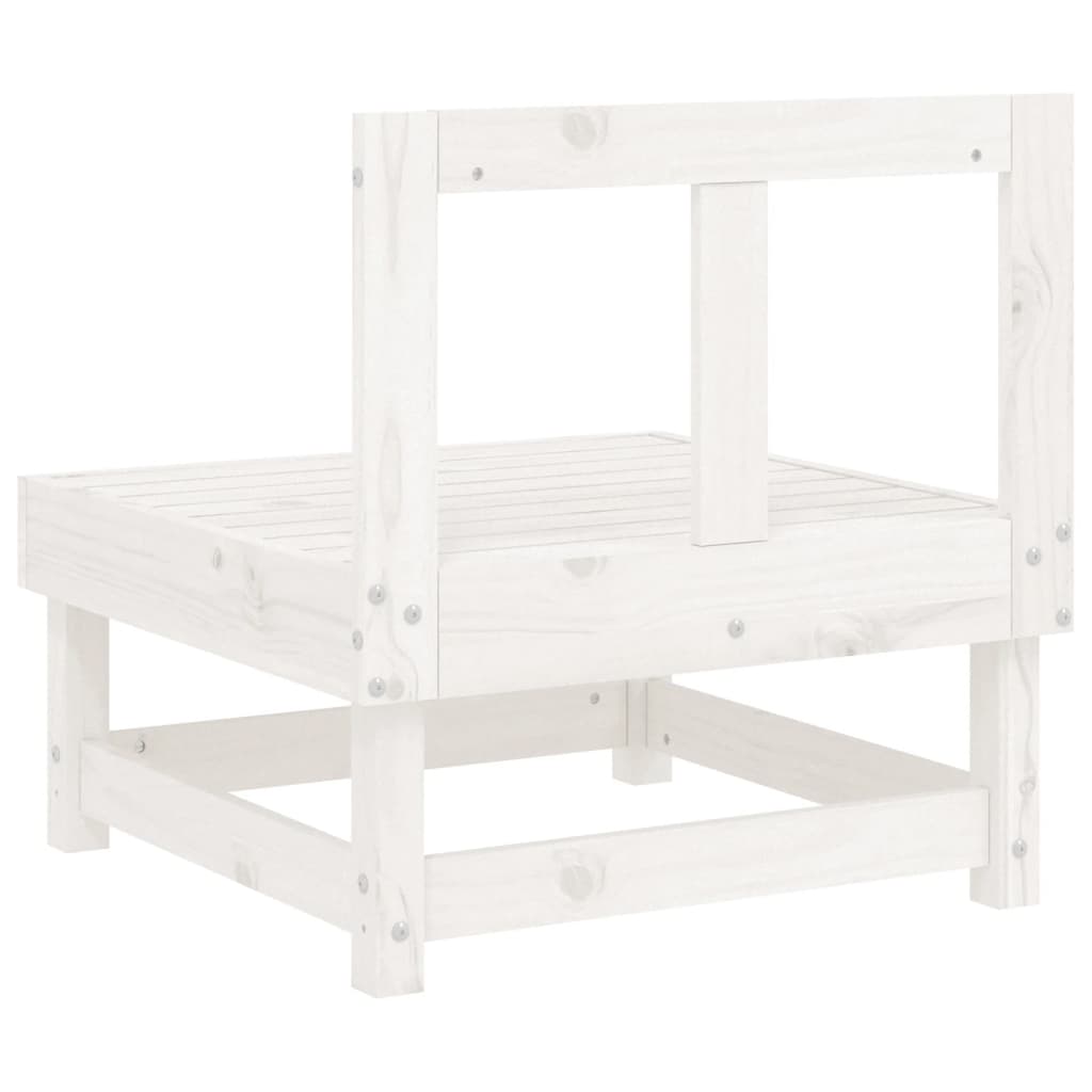 vidaXL Patio Middle Sofa White Solid Wood Pine